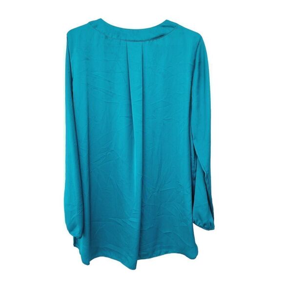 Apt 9 Embellished Blouse Silky Emerald Green V-Neck studded Top Womens XL - Picture 2 of 6